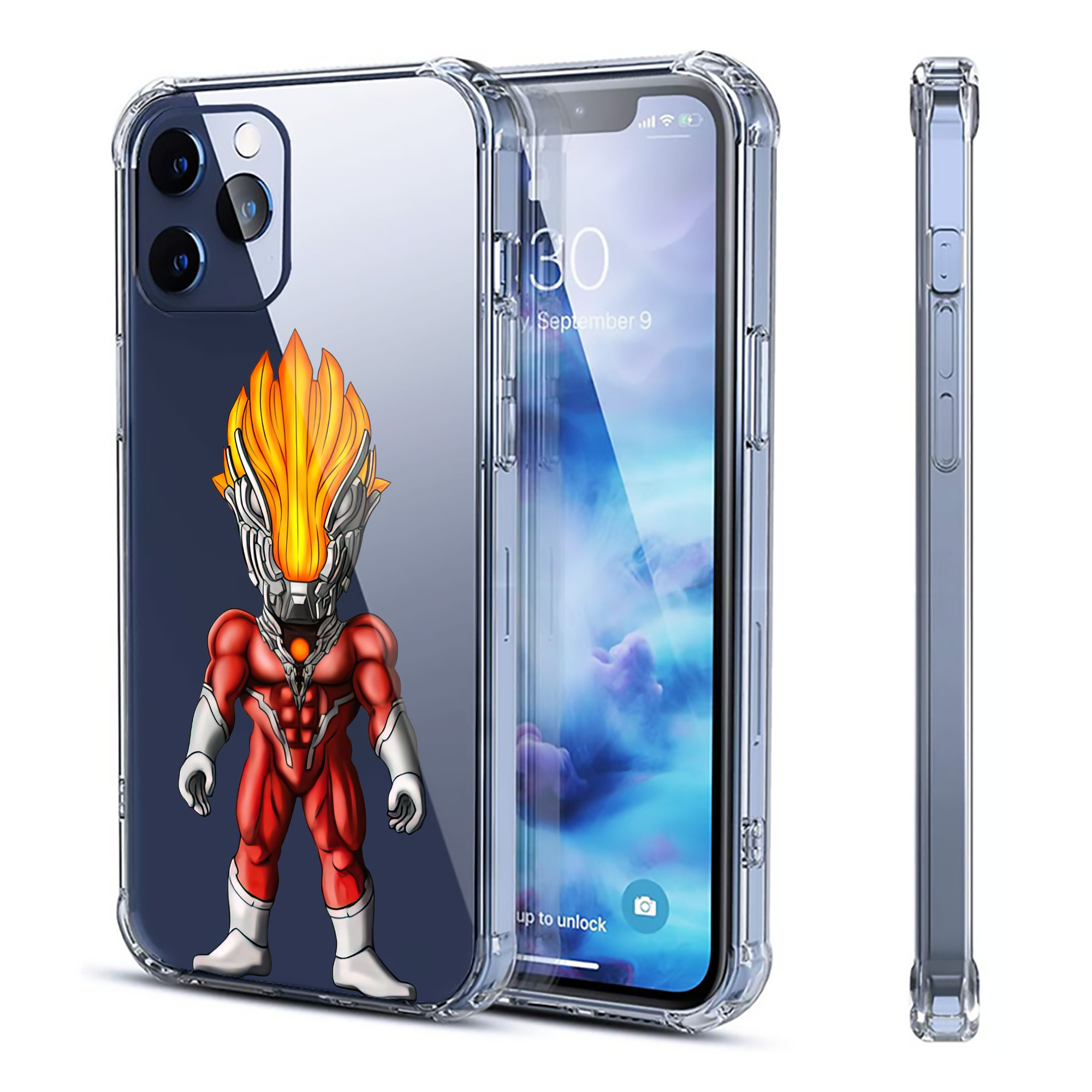 （画像用） ウルトラマン Ultraman 【iPhone 12シリーズ対応】透明スマホケース（クリアソフトケース）
